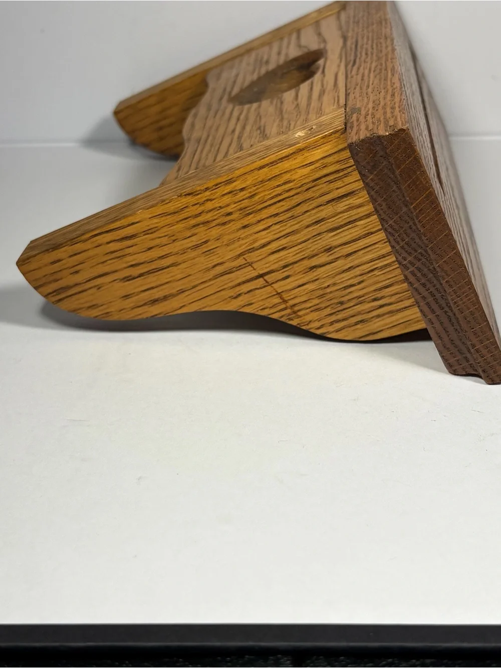 Wooden Wall Shelf with Heart Cutout - Solid Honey Oak